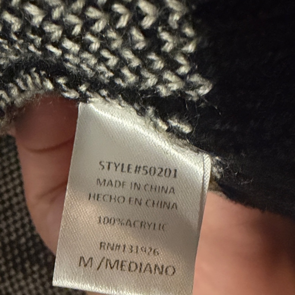 Black and White Houndstooth Women's Sweater - Picture 3 of 3